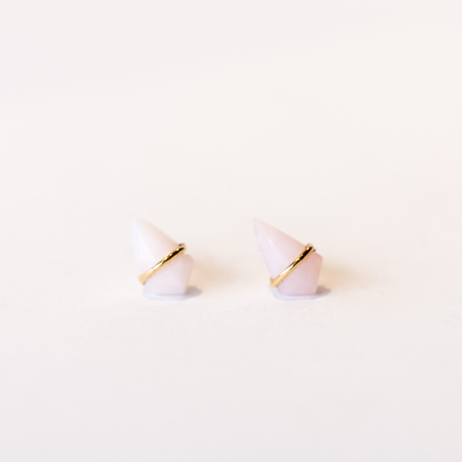 Pink Opal Kite Stud Earrings, Small