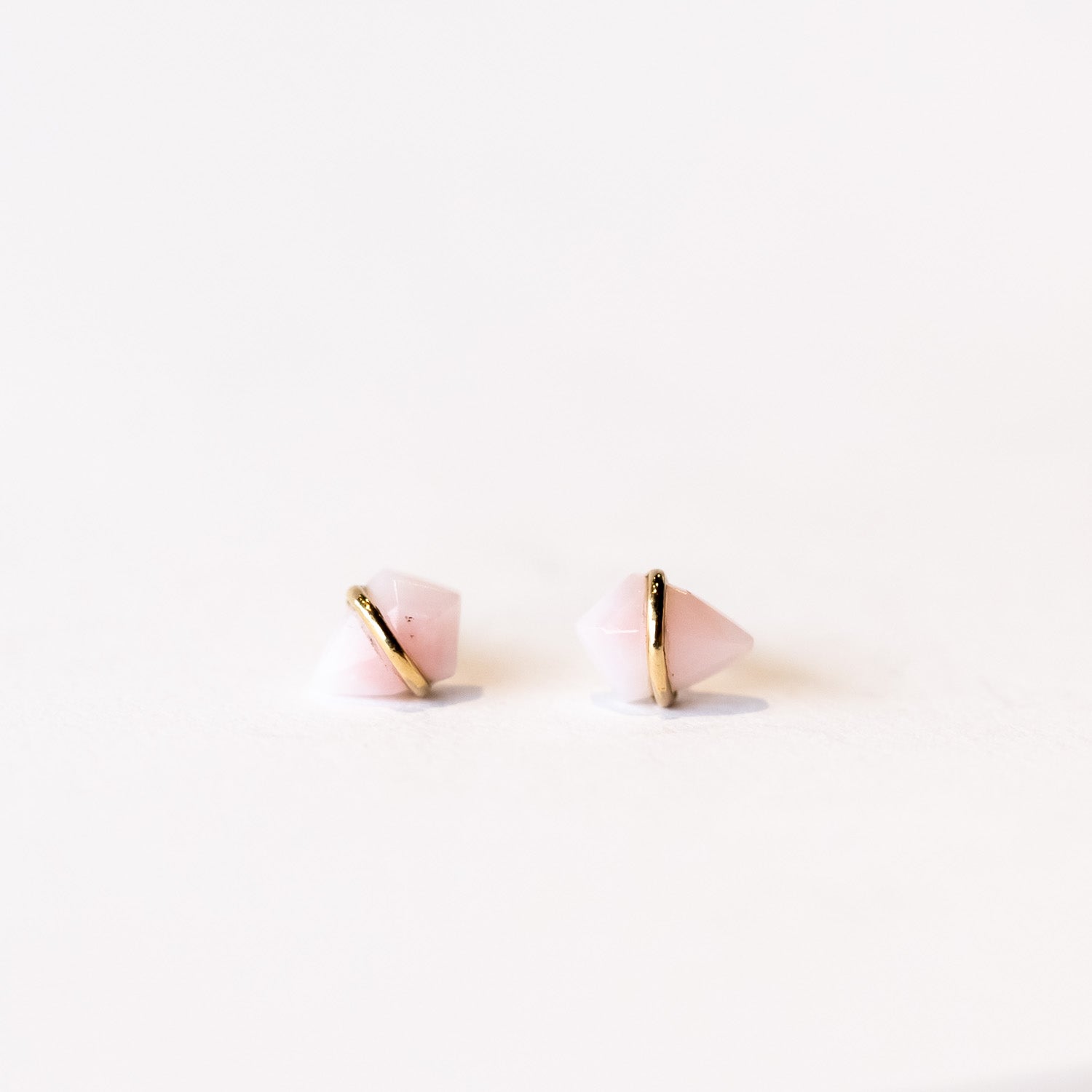 Pink Opal Kite Stud Earrings, Teeny
