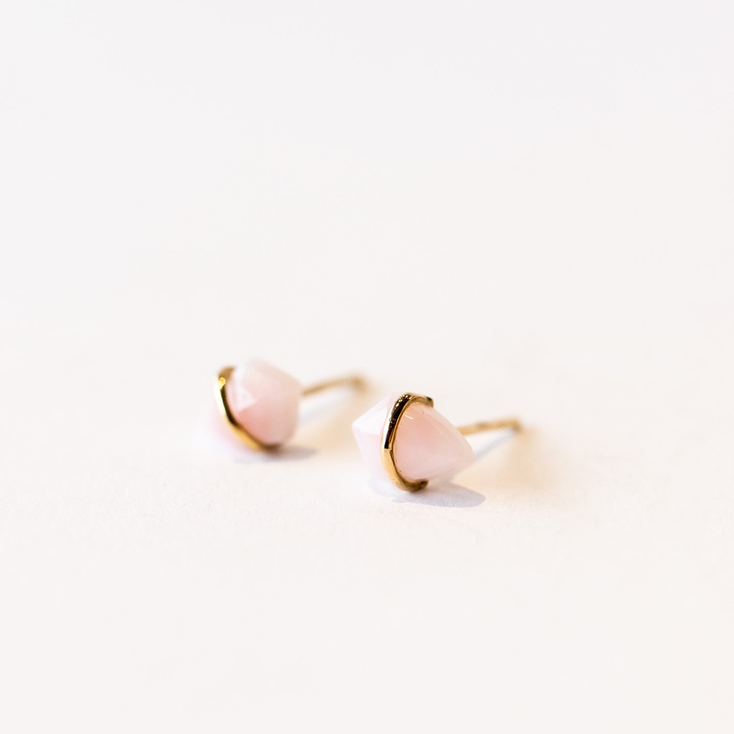 Pink Opal Kite Stud Earrings, Teeny