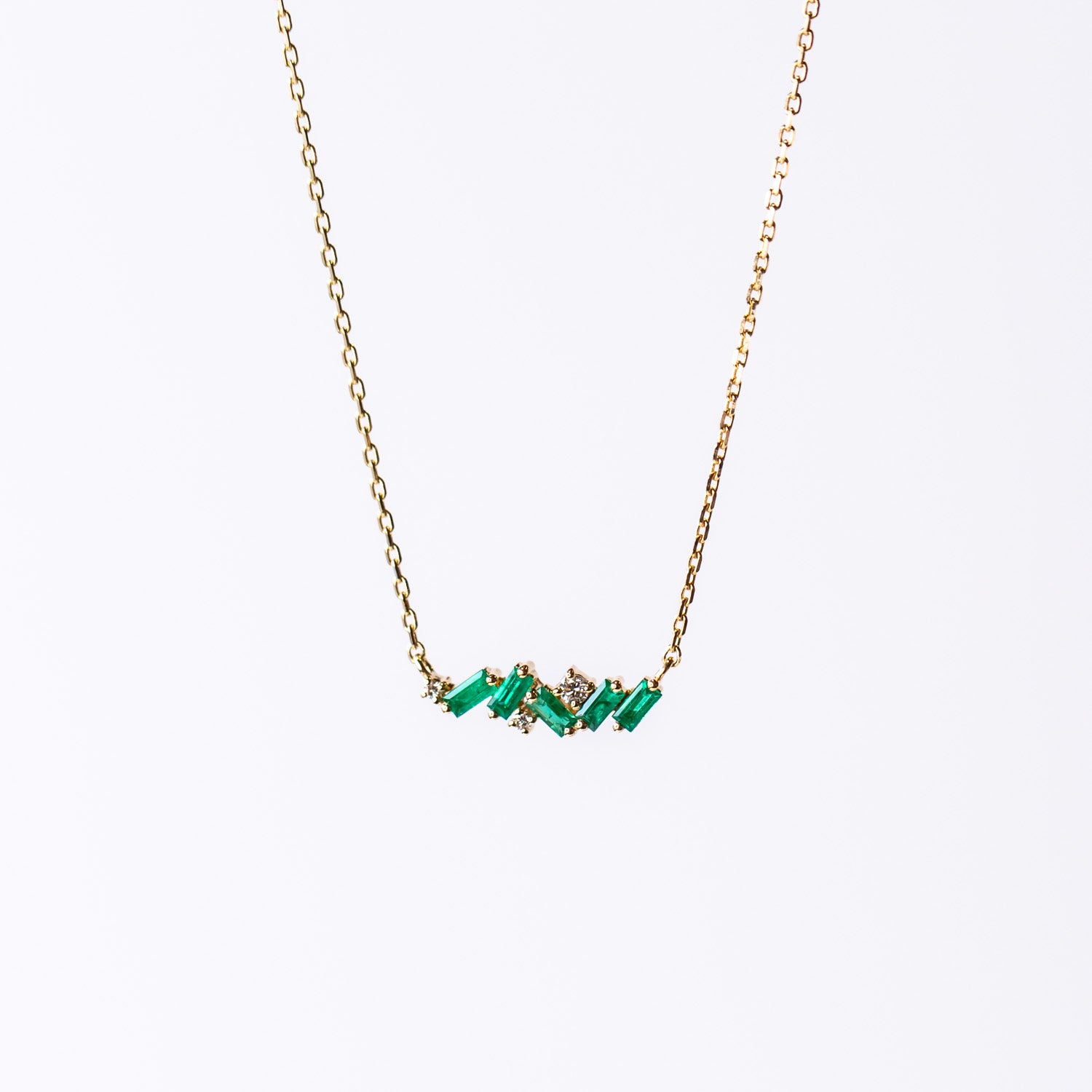Suzanne Kalan | 18k Emerald Frenzy Mini Bar Necklace
