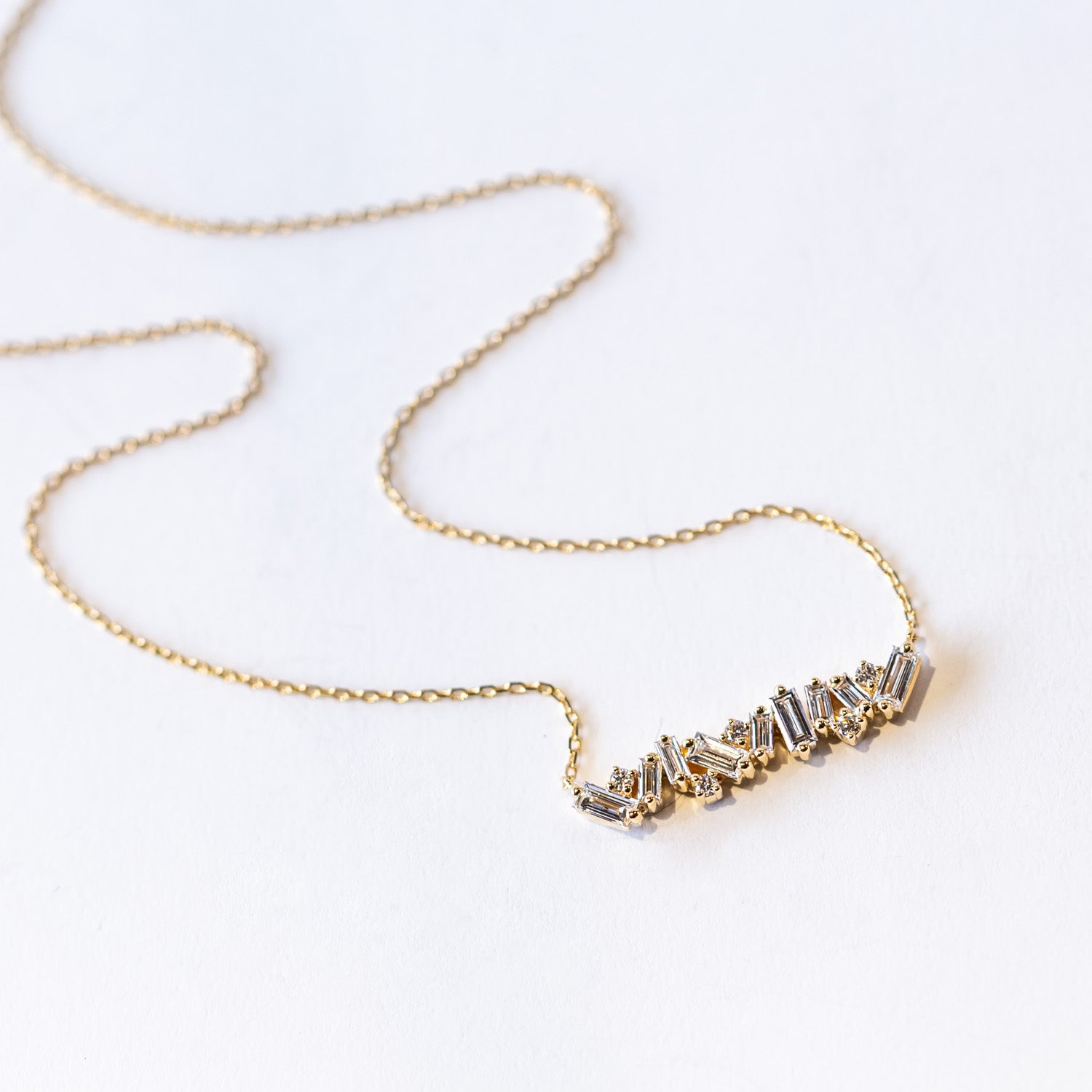 Suzanne Kalan | 18k Frenzy Diamond Bar Necklace