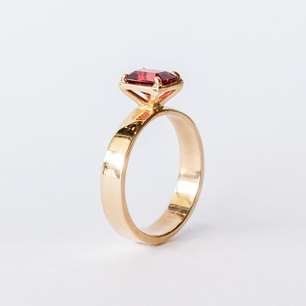 Apex Red Spinel Solitaire Ring