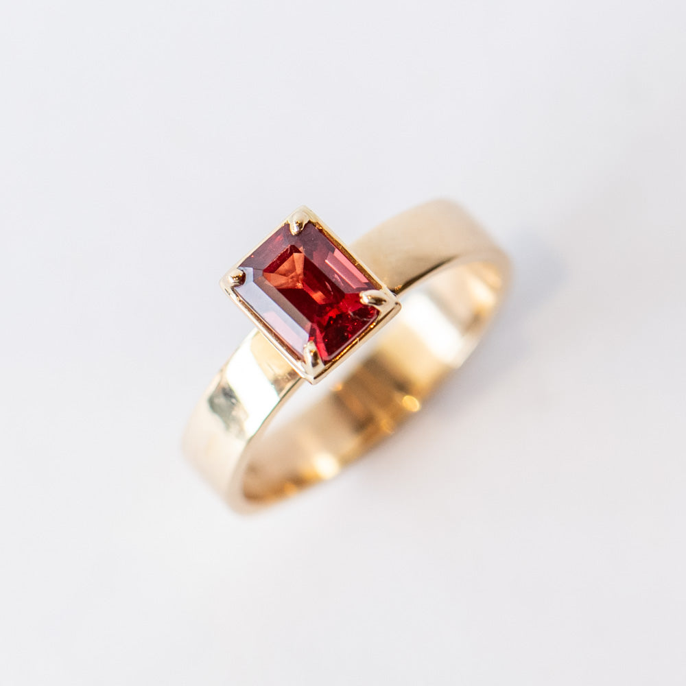 Apex Red Spinel Solitaire Ring