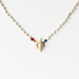 Small Oval Pearl Toggle Necklace