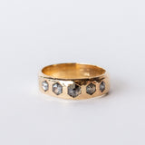 Salt and Pepper Diamond Quintet Ring