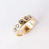 Salt and Pepper Diamond Quintet Ring