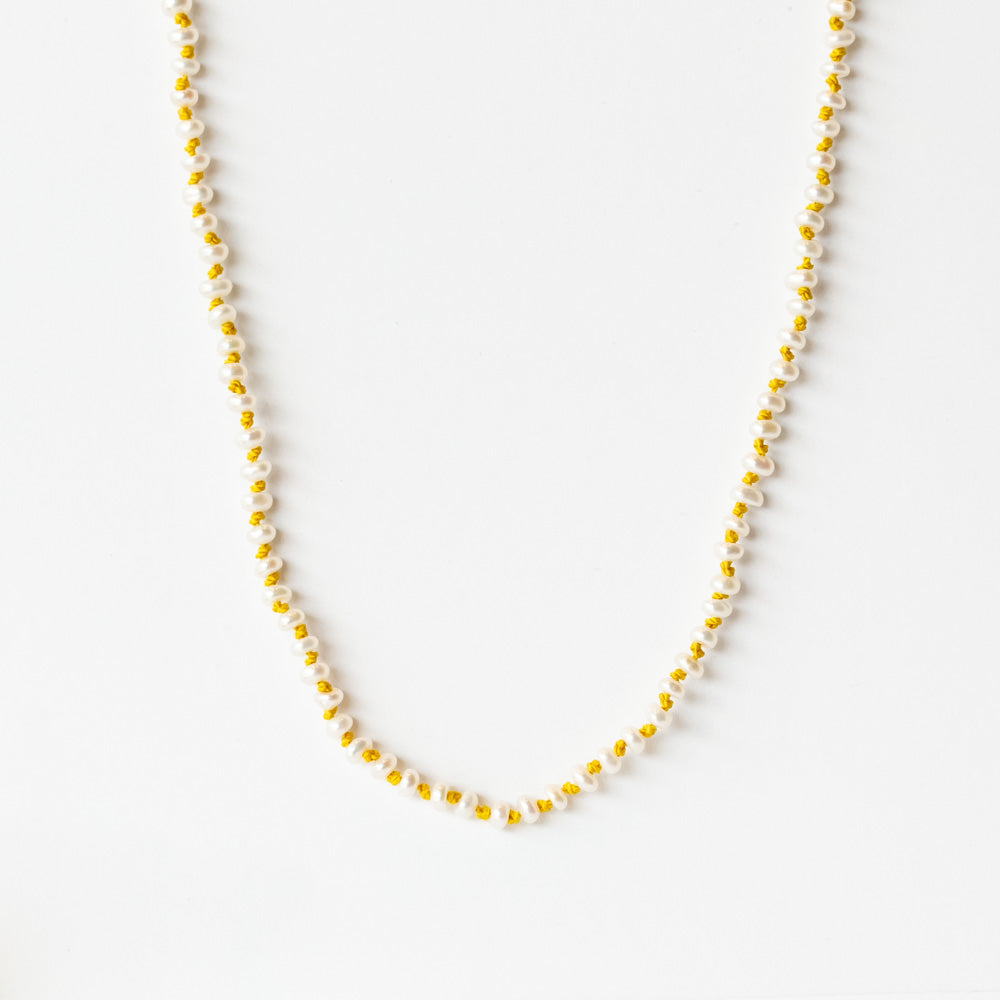 Seed Pearl Yellow Necklace