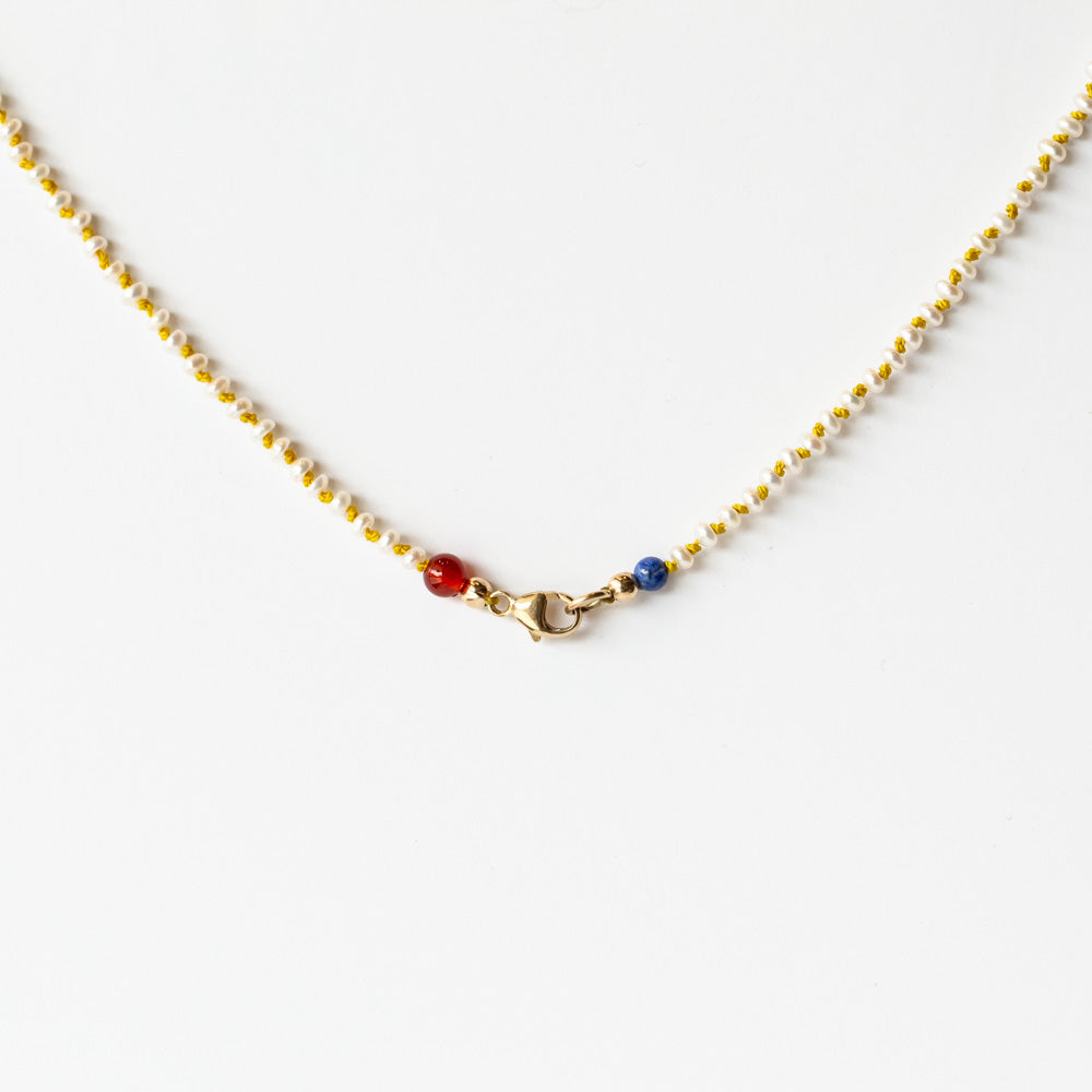 Seed Pearl Yellow Necklace
