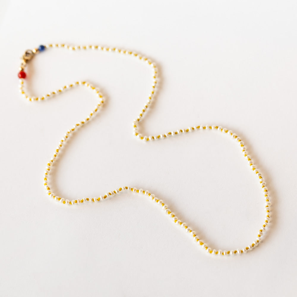 Seed Pearl Yellow Necklace