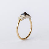 Three-Stone Black and White Diamond Triad Ring