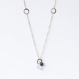 Iolite and Blue Chalcedony Two Drop Necklace