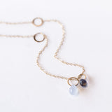 Iolite and Blue Chalcedony Two Drop Necklace