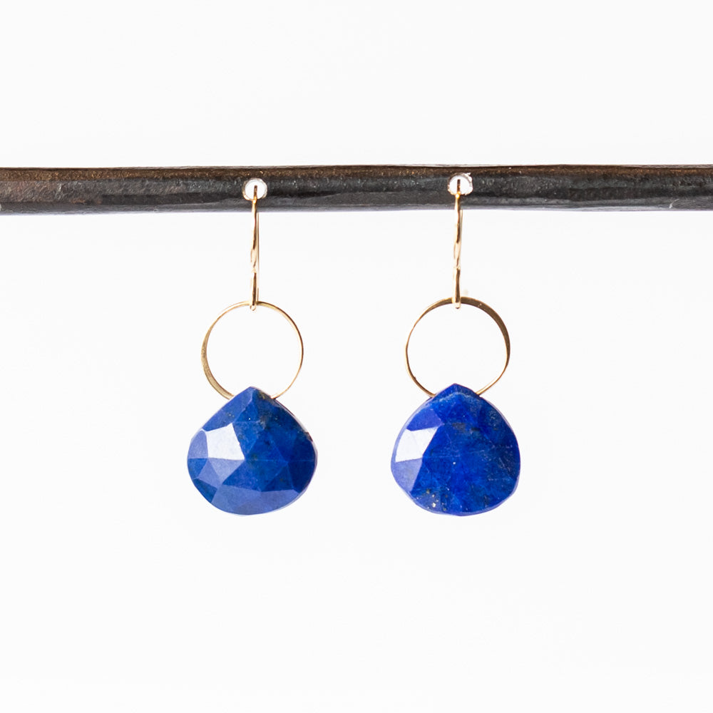Lapis Large Single Drop Earrings