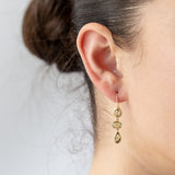 Triple Green Sapphire Earrings