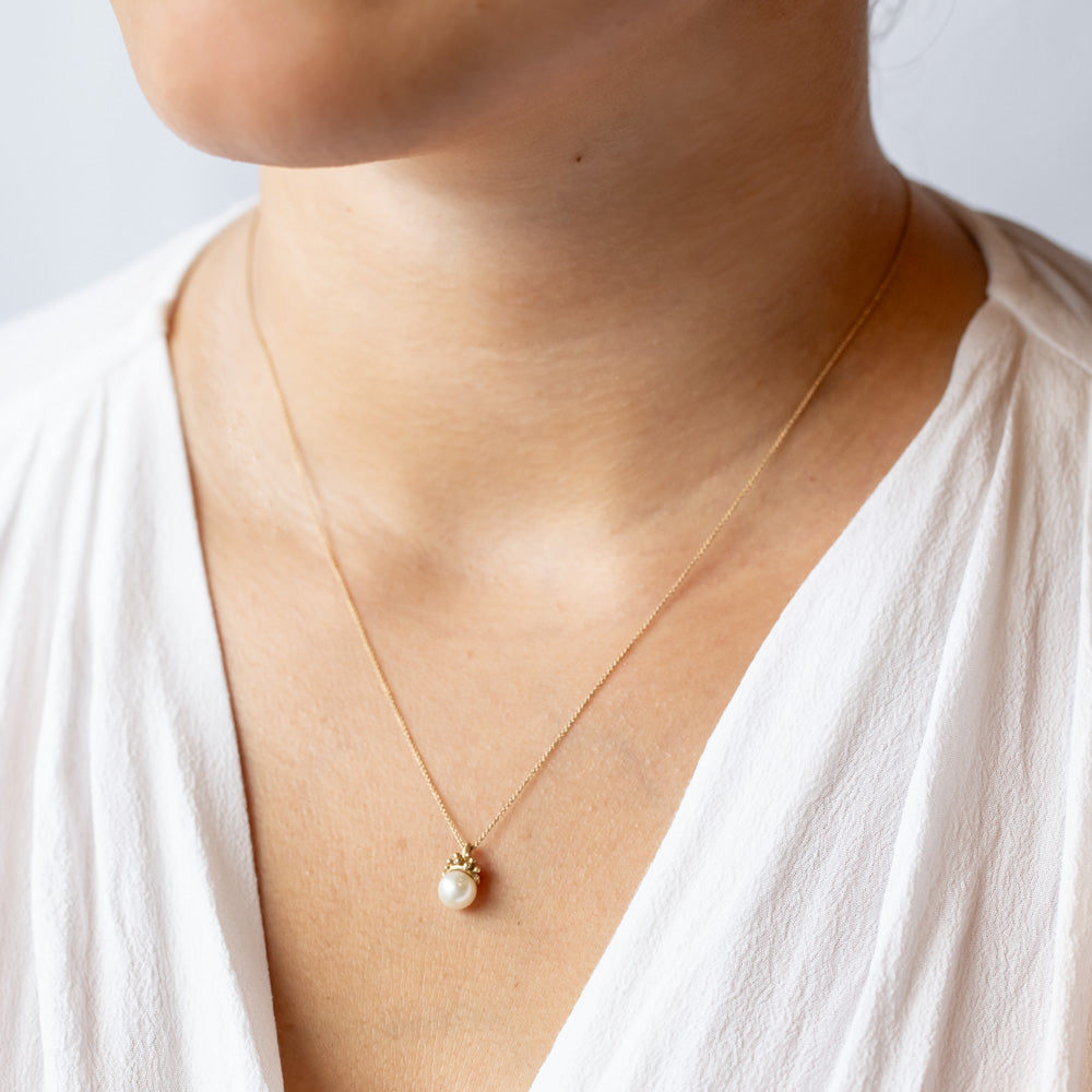 Encrusted Pearl Necklace