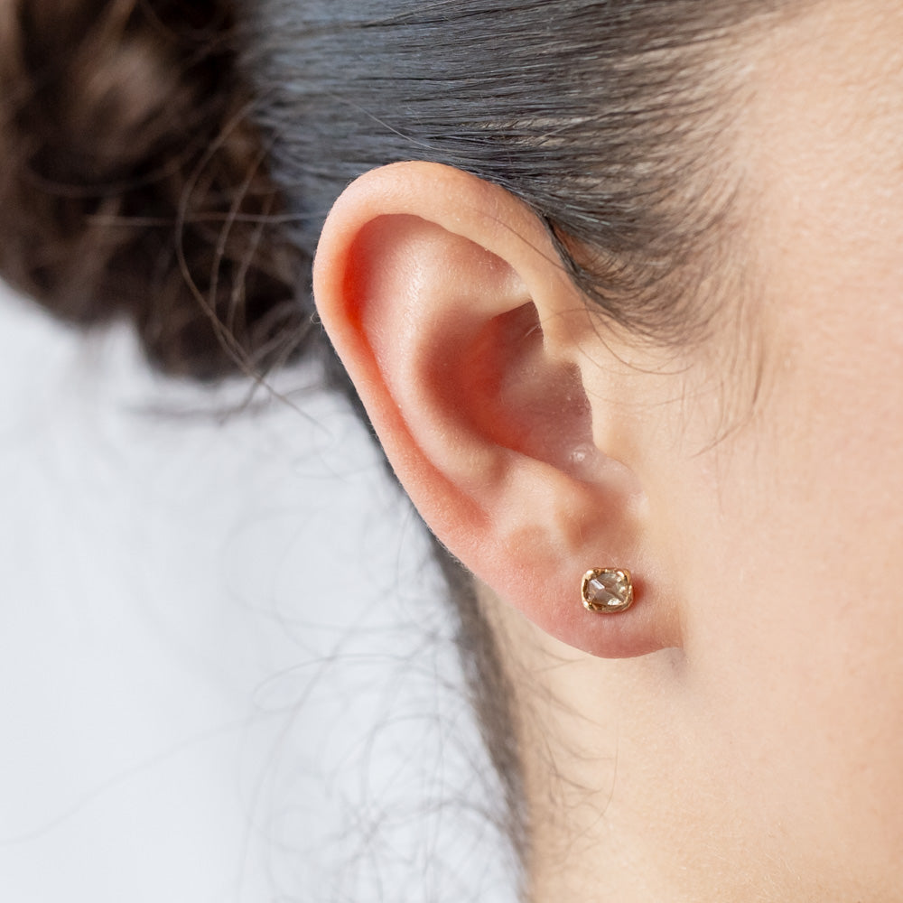Ruth Tomlinson | Pyramid Raw Diamond Stud Earrings