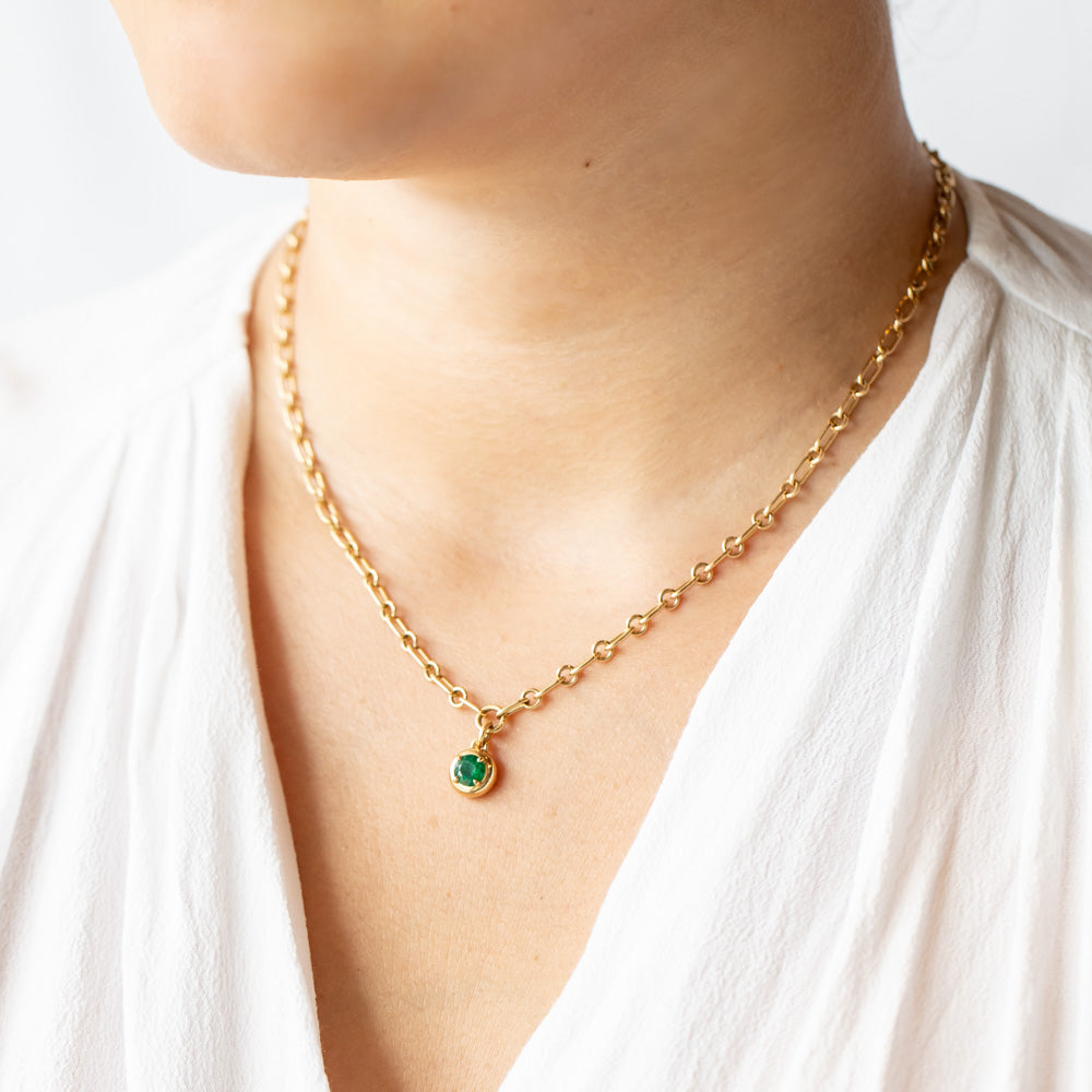 Single Stone | Randi Drop Emerald Necklace