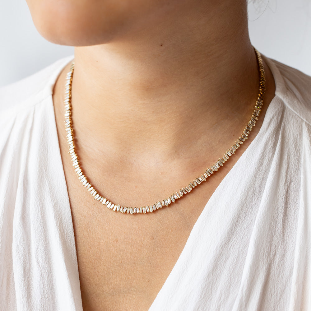 Suzanne Kalan | 18k Classic Fireworks Diamond Tennis Necklace