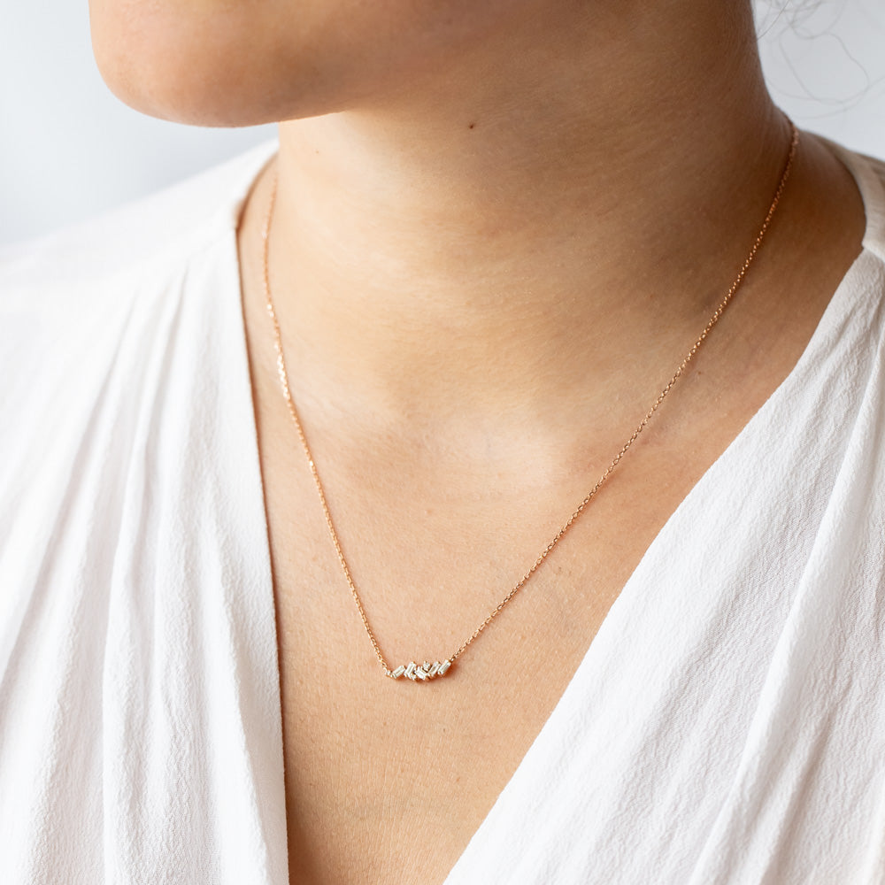 Suzanne Kalan | 18k Mini Frenzy Diamond Bar Necklace