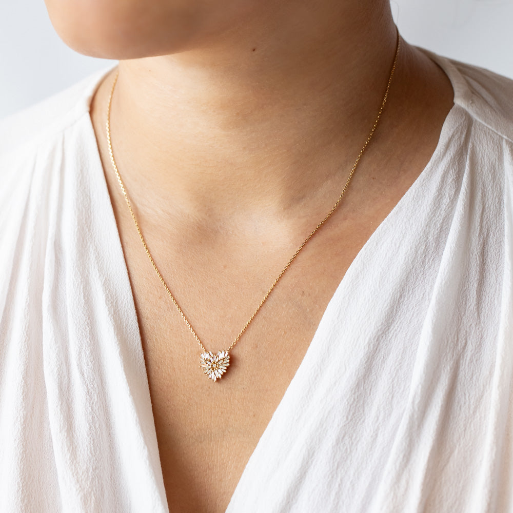 Suzanne Kalan | 18k Classic Diamond Heart Necklace