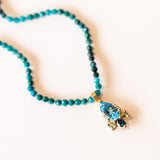 Beaded Blue and Green Gemstone Necklace