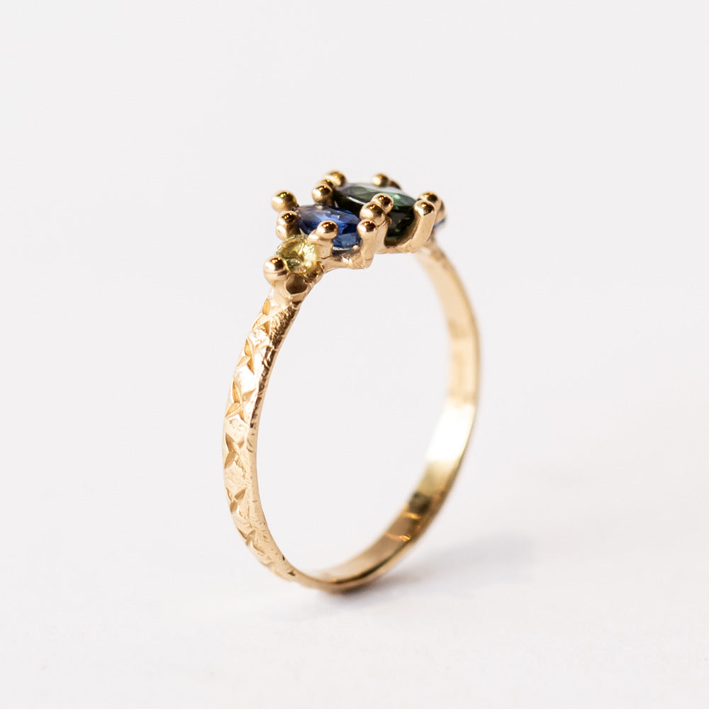 Blue and Green Harlequin Ring
