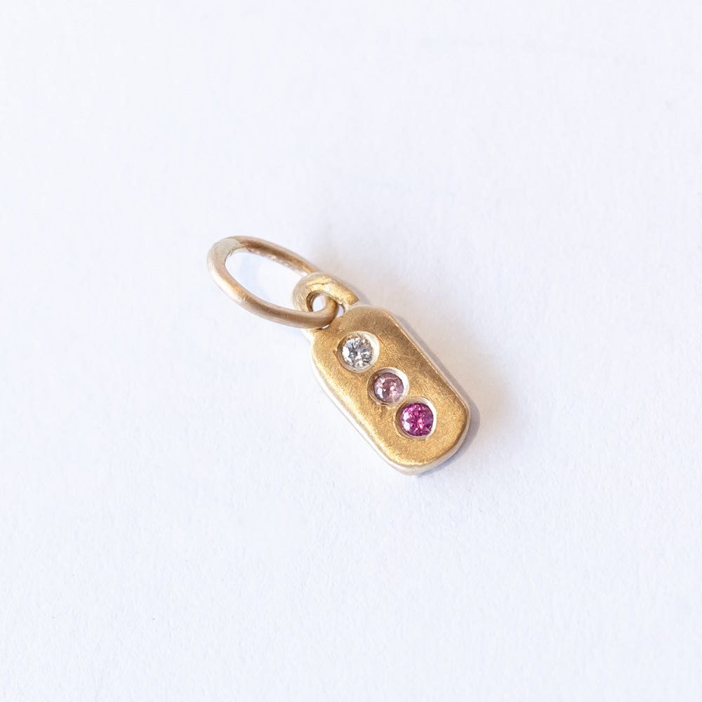 Itty Bitty Pink Diamond Bar Charm