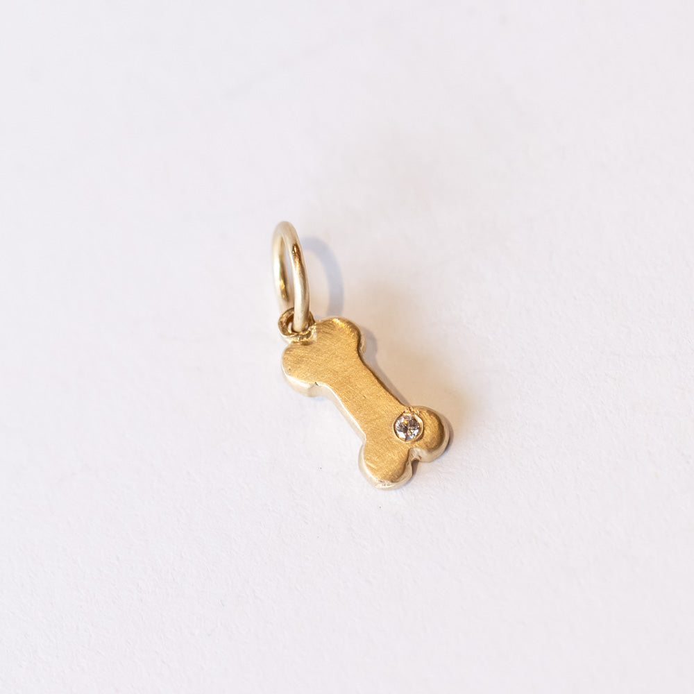 Itty Bitty Diamond Dog Bone Charm