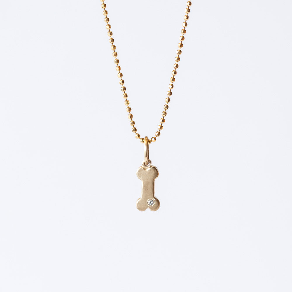 Itty Bitty Diamond Dog Bone Charm