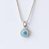 Blue Topaz and Enamel Disc Charm