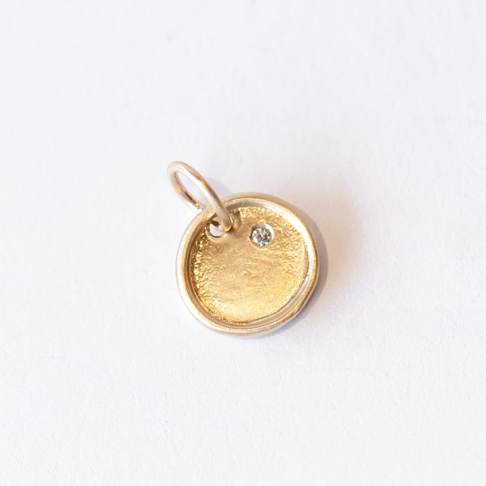 Tiny Diamond Disc Charm
