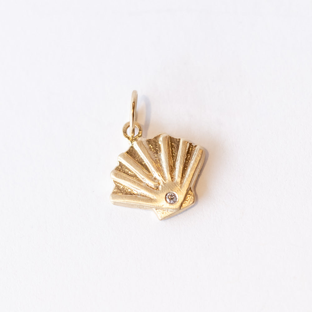 Small Diamond Scallop Shell Charm