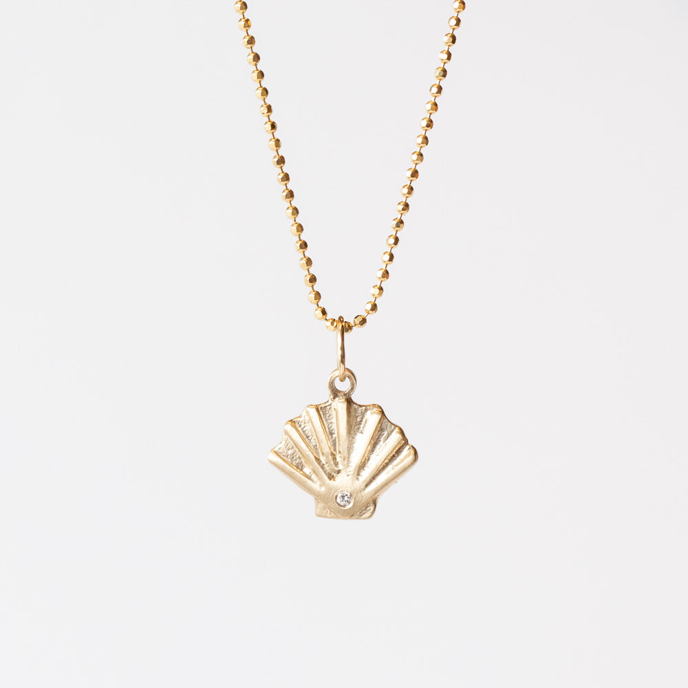 Small Diamond Scallop Shell Charm