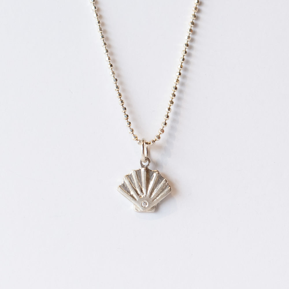 Small Diamond Scallop Shell Charm