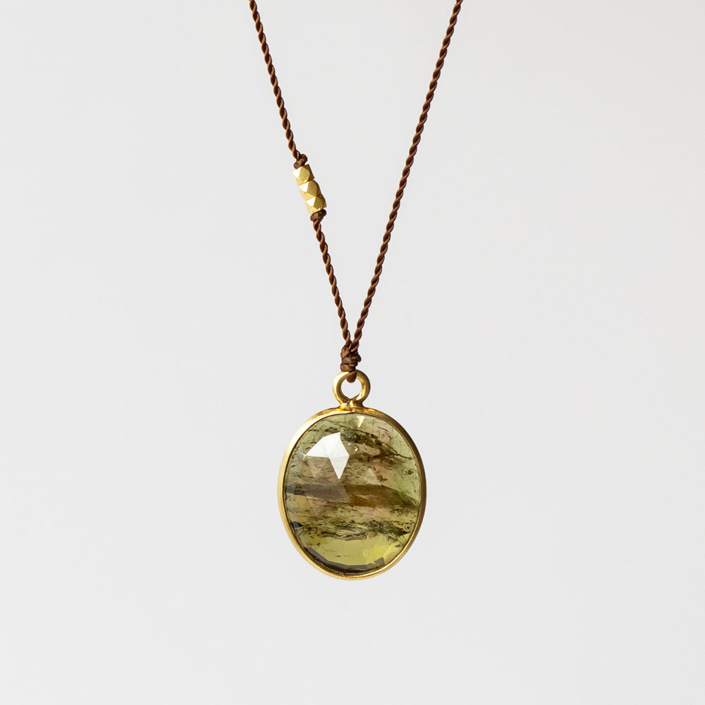 Mossy Green Tourmaline Necklace