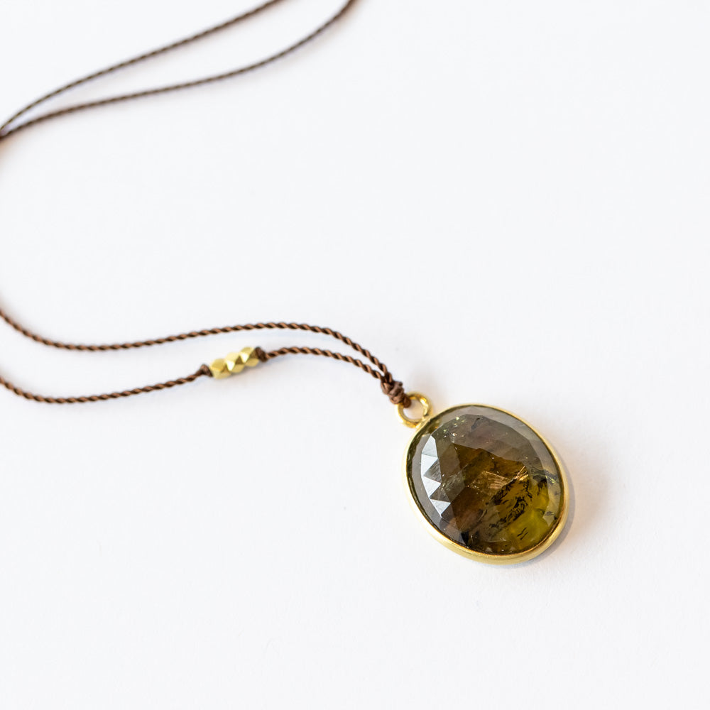 Mossy Green Tourmaline Necklace