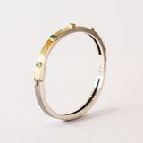 Junia 4mm Emerald and Diamond Bangle