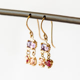 Purple Trio Drop Earrings