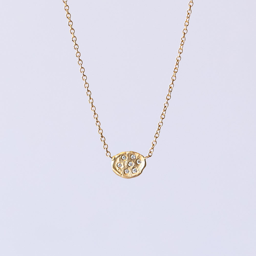 Victoria Cunningham | Medium Gold Flake Diamond Cluster Necklace