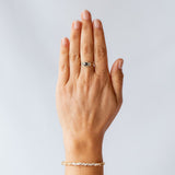 Three-Stone Black and White Diamond Triad Ring