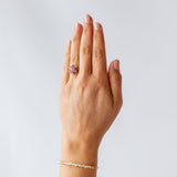 Pink Star Sapphire Ring with Diamonds