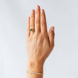 Rose Cut Green Tourmaline Ring with Diamond