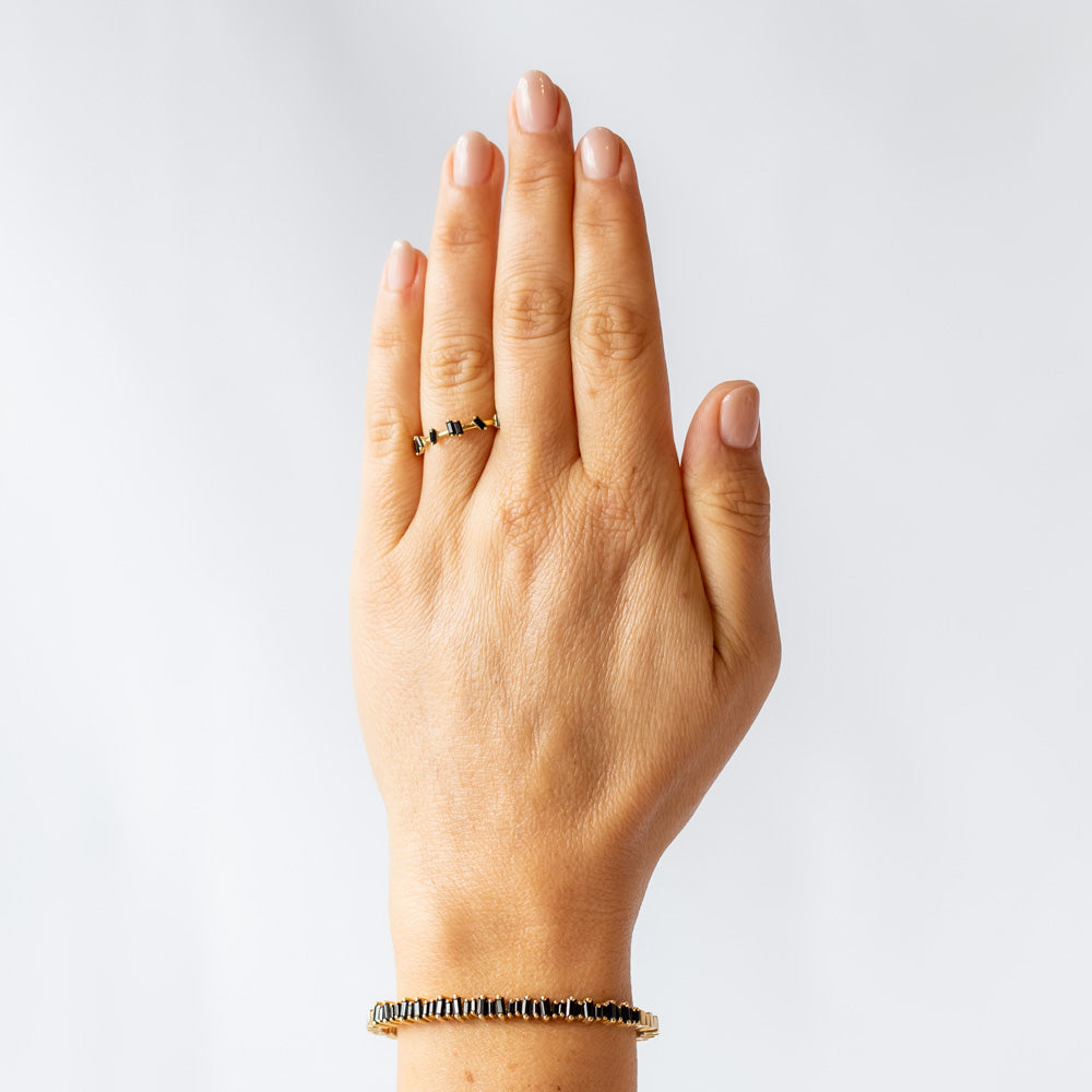 Suzanne Kalan | 18k Barbwire Black Sapphire Eternity Band