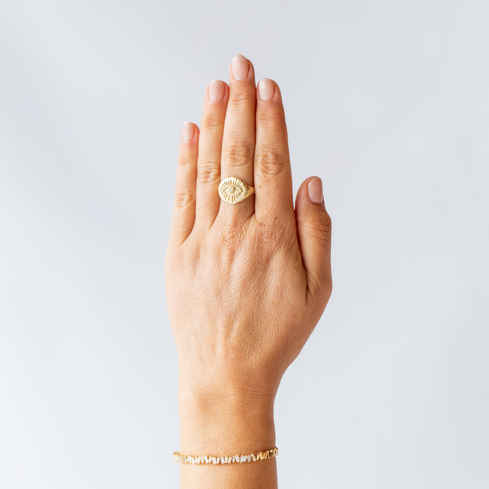Victoria Cunningham | Evil Eye Signet Ring