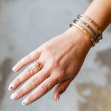 Junia 4mm Silver, Rose Gold and Diamond Bangle