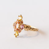 Yellow and Pink Navette Ring