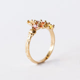 Yellow and Pink Navette Ring