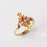 Yellow and Pink Navette Ring