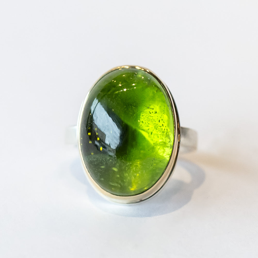 Adeline Bangle with Green Cabochons Adeline Bangle with Green Cabochons
