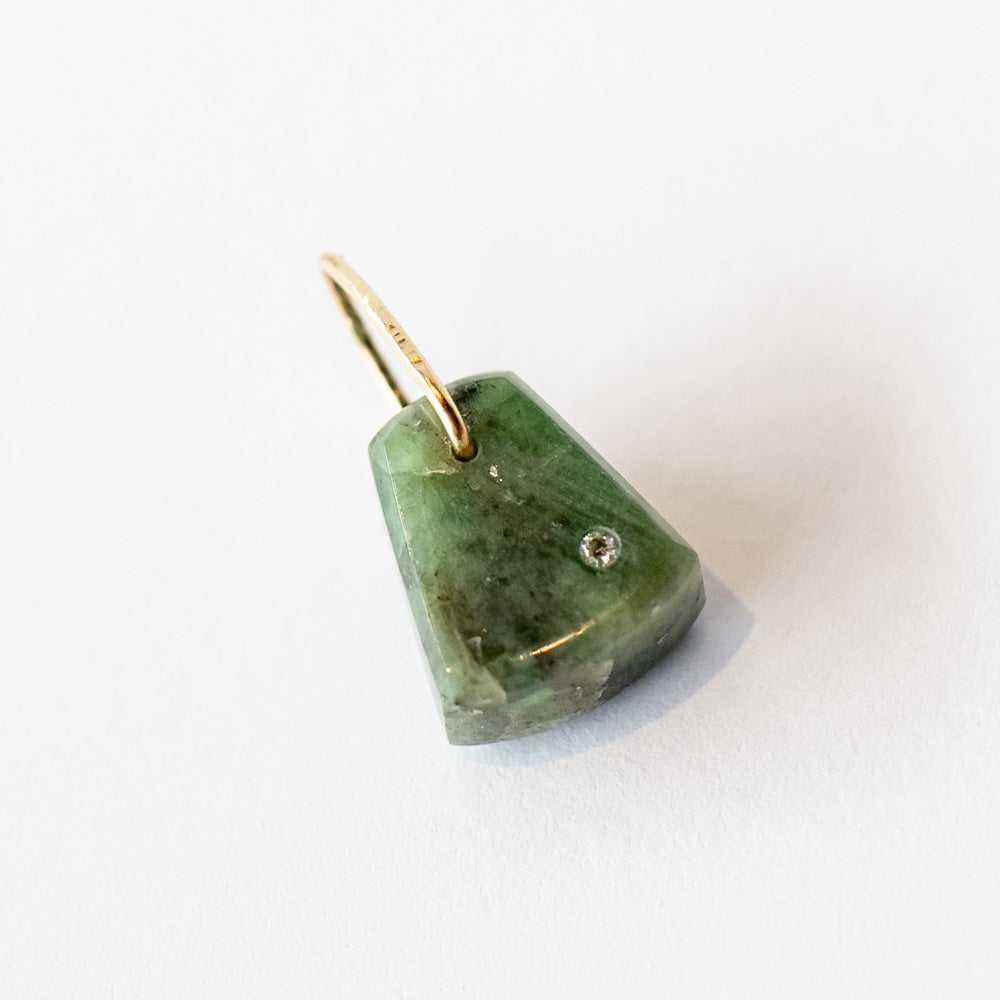 Emerald and Diamond Mini Chunk Charm
